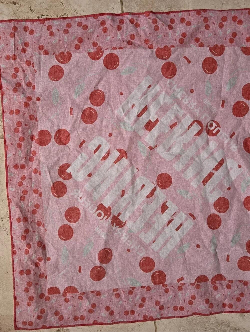 Cherry Liqueur Cherry Print Bandana Scarf Pink Coquette Y2K Retro